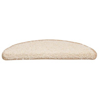 Produktbild för Trappmattor 20 st 56x17x3 cm krämfärgade halvrunda