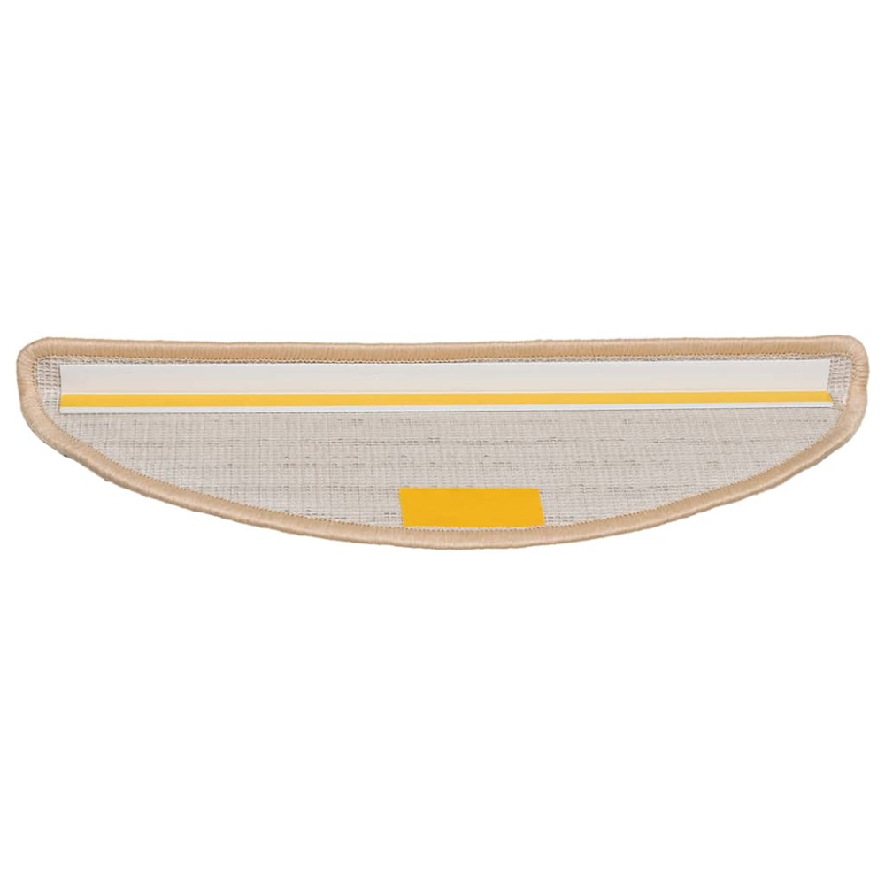 Produktbild för Trappmattor 20 st 56x17x3 cm krämfärgade halvrunda