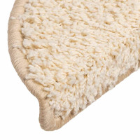 Produktbild för Trappmattor 20 st 56x17x3 cm krämfärgade halvrunda