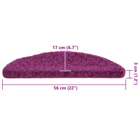 Produktbild för Trappmattor 20 st 56x17x3 cm violett halvrunda