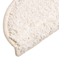 Produktbild för Trappmattor 20 st 56x17x3 cm vita halvrunda