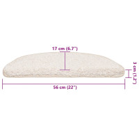 Produktbild för Trappmattor 20 st 56x17x3 cm vita halvrunda