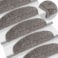 Produktbild för Trappmattor 20 st 65x21x4 cm grå halvrunda stora