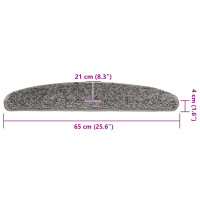 Produktbild för Trappmattor 20 st 65x21x4 cm grå halvrunda stora