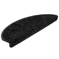 Produktbild för Trappmattor 20 st 65x21x4 cm svarta halvrunda stora
