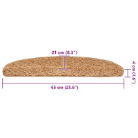 Produktbild för Trappmattor 20 st 65x21x4 cm beige halvrunda stora
