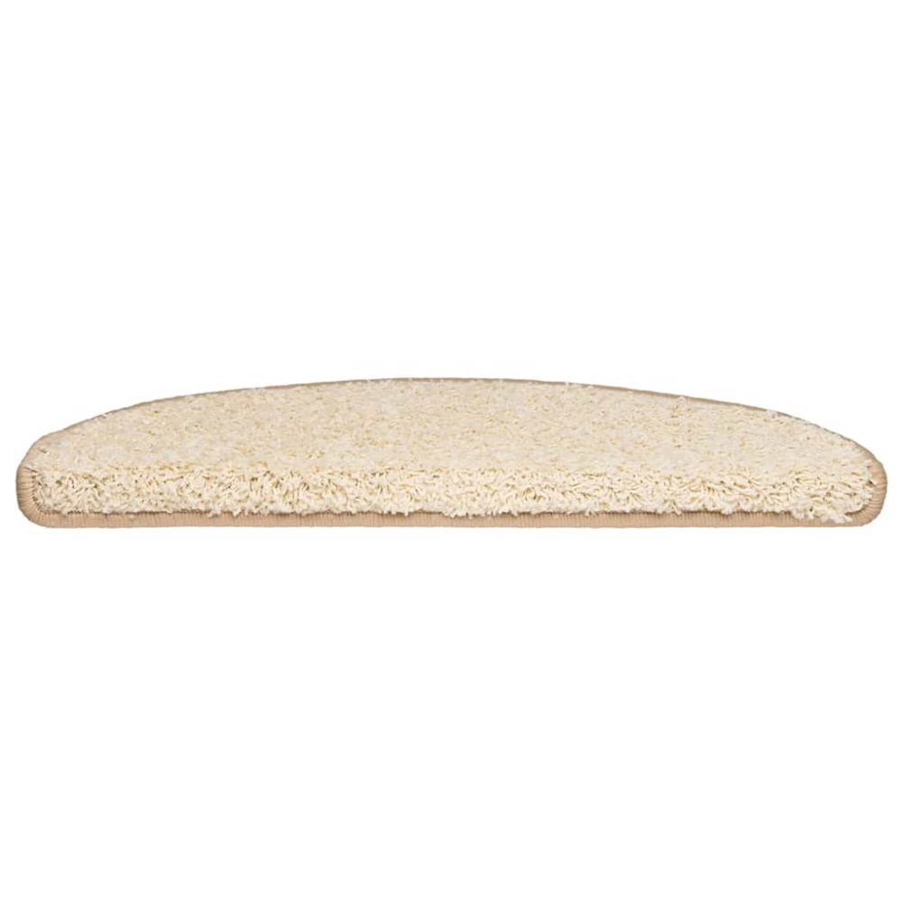 Produktbild för Trappmattor 20 st 65x21x4 cm krämfärgade halvrunda stora