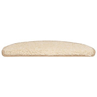 Produktbild för Trappmattor 20 st 65x21x4 cm krämfärgade halvrunda stora
