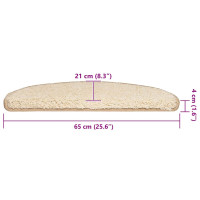 Produktbild för Trappmattor 20 st 65x21x4 cm krämfärgade halvrunda stora