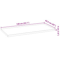 Produktbild för Köksbänkskiva 140x63,5x4 cm massiv ek rektangulär