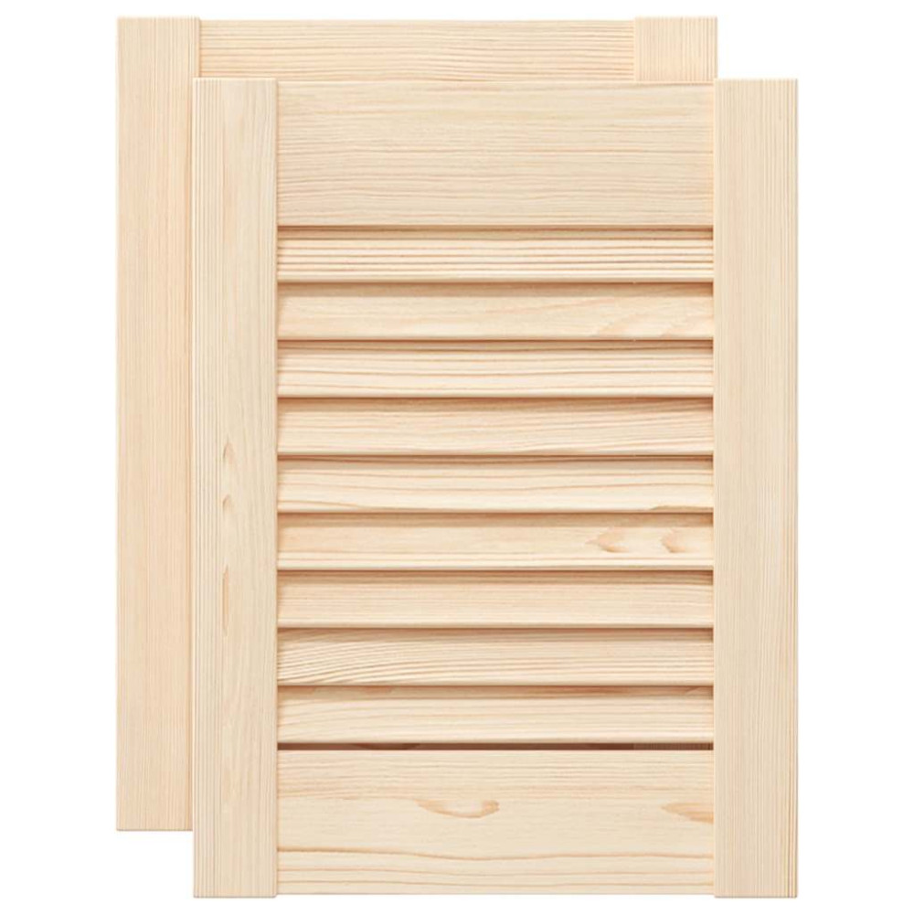 Produktbild för Skåpsdörrar lamelldesign 2 st 39,5x29,5 cm massivt trä furu