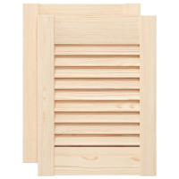 Produktbild för Skåpsdörrar lamelldesign 2 st 39,5x29,5 cm massivt trä furu