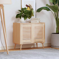 Produktbild för Skåpsdörrar lamelldesign 2 st 39,5x29,5 cm massivt trä furu