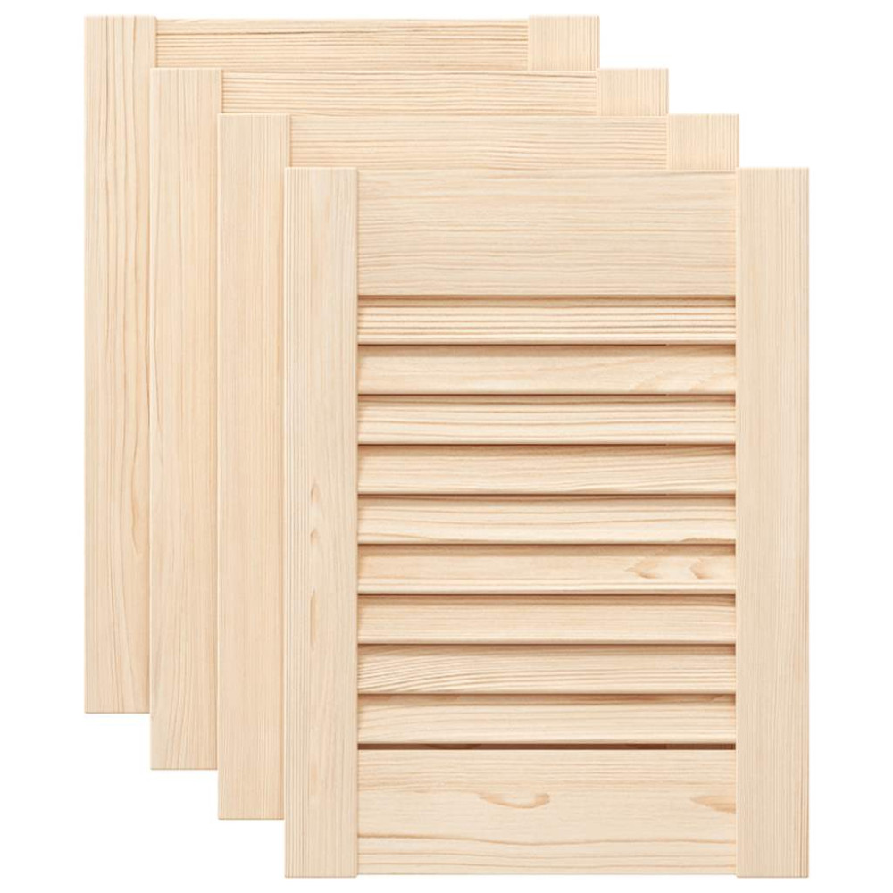 Produktbild för Skåpsdörrar lamelldesign 4 st 39,5x29,5 cm massivt trä furu