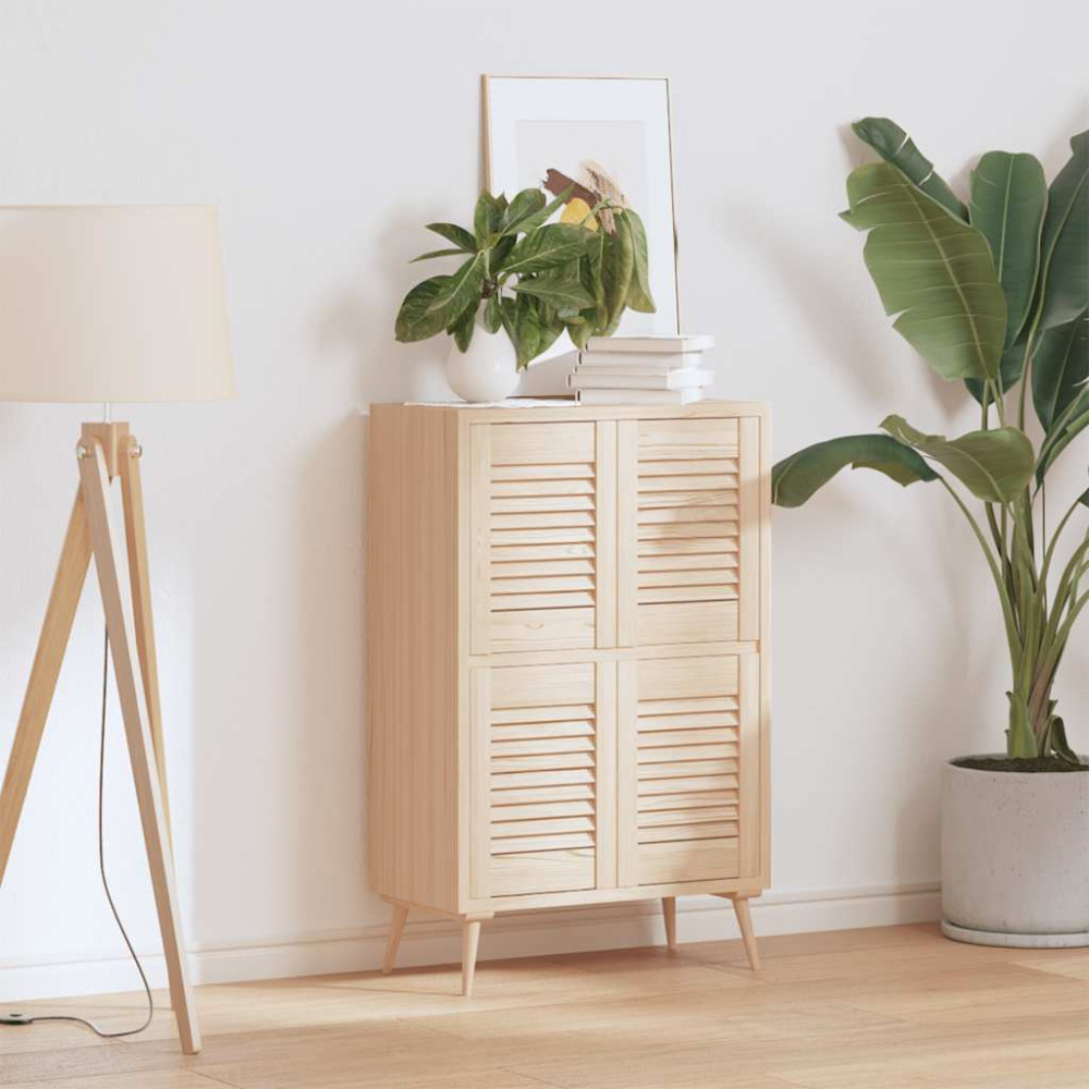 Produktbild för Skåpsdörrar lamelldesign 4 st 39,5x29,5 cm massivt trä furu