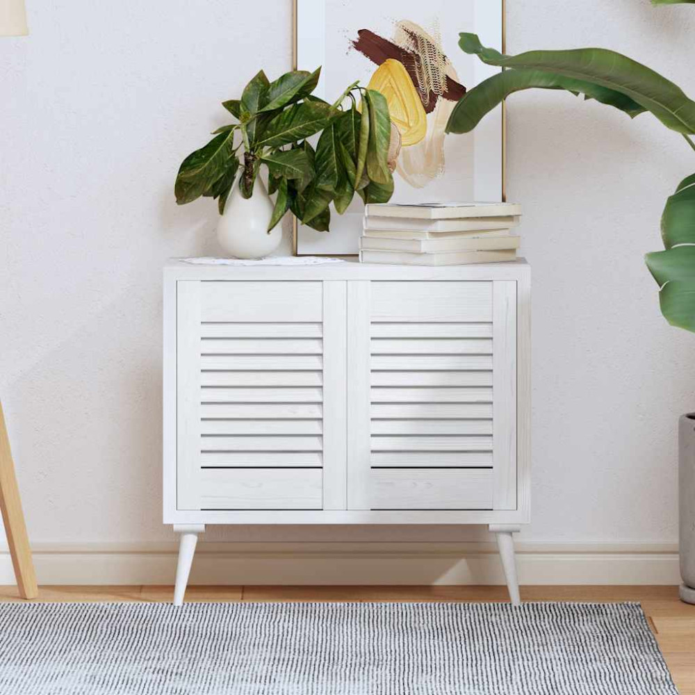 Produktbild för Skåpsdörrar lamelldesign 2 st vit 39,5x29,5 cm