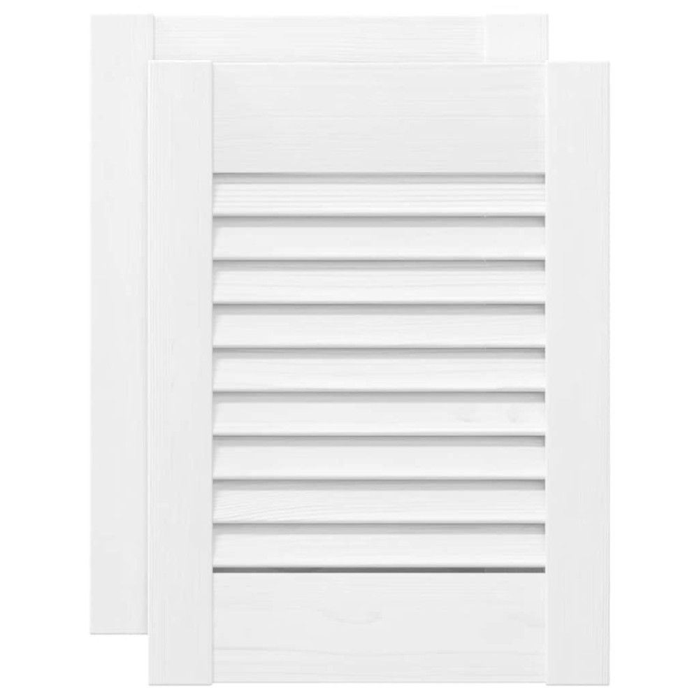 Produktbild för Skåpsdörrar lamelldesign 2 st vit 39,5x29,5 cm