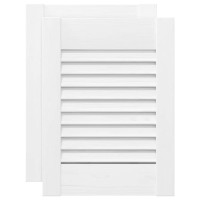 Produktbild för Skåpsdörrar lamelldesign 2 st vit 39,5x29,5 cm