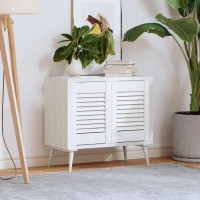 Produktbild för Skåpsdörrar lamelldesign 2 st vit 39,5x29,5 cm