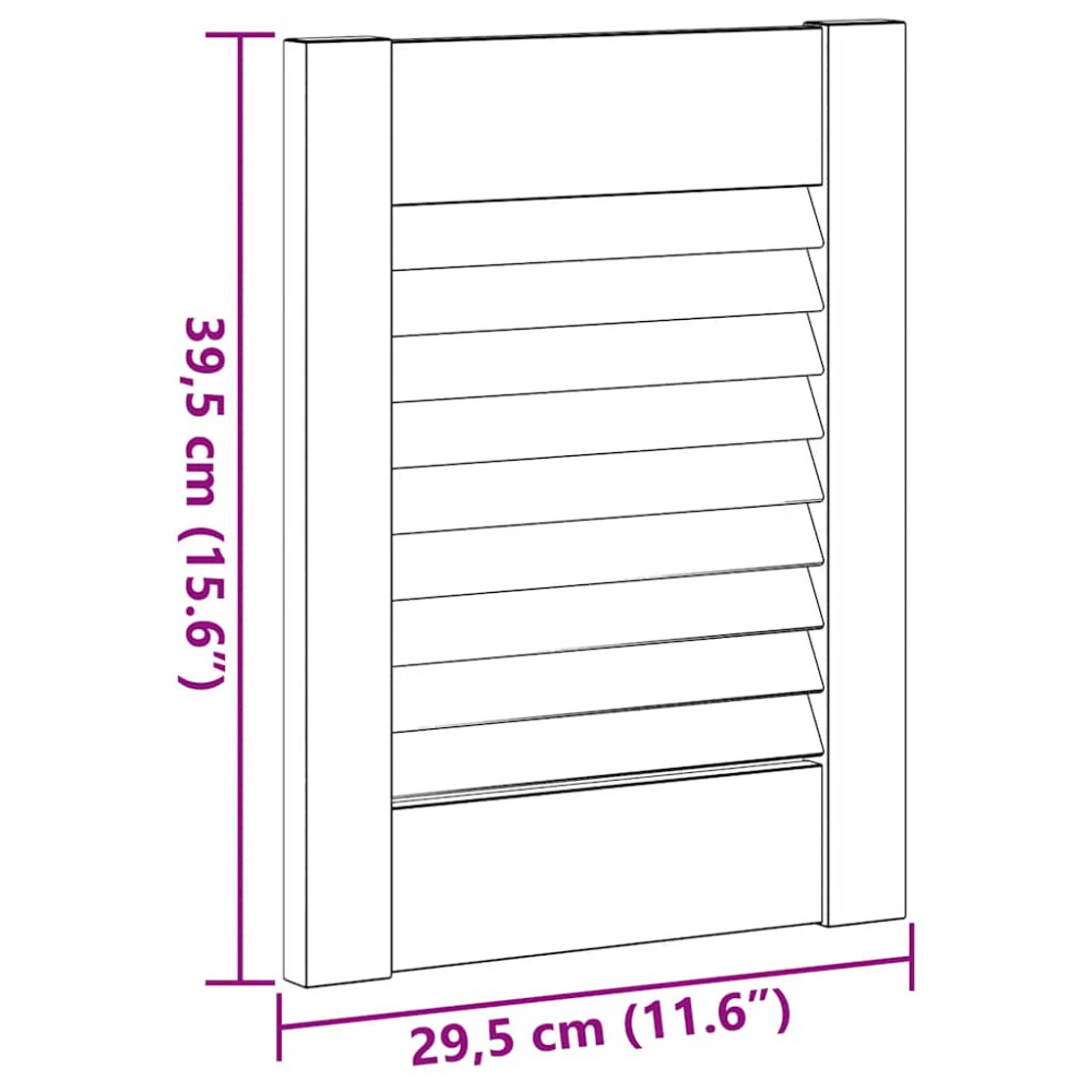 Produktbild för Skåpsdörrar lamelldesign 4 st vit 39,5x29,5 cm