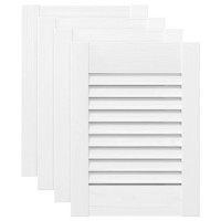 Produktbild för Skåpsdörrar lamelldesign 4 st vit 39,5x29,5 cm