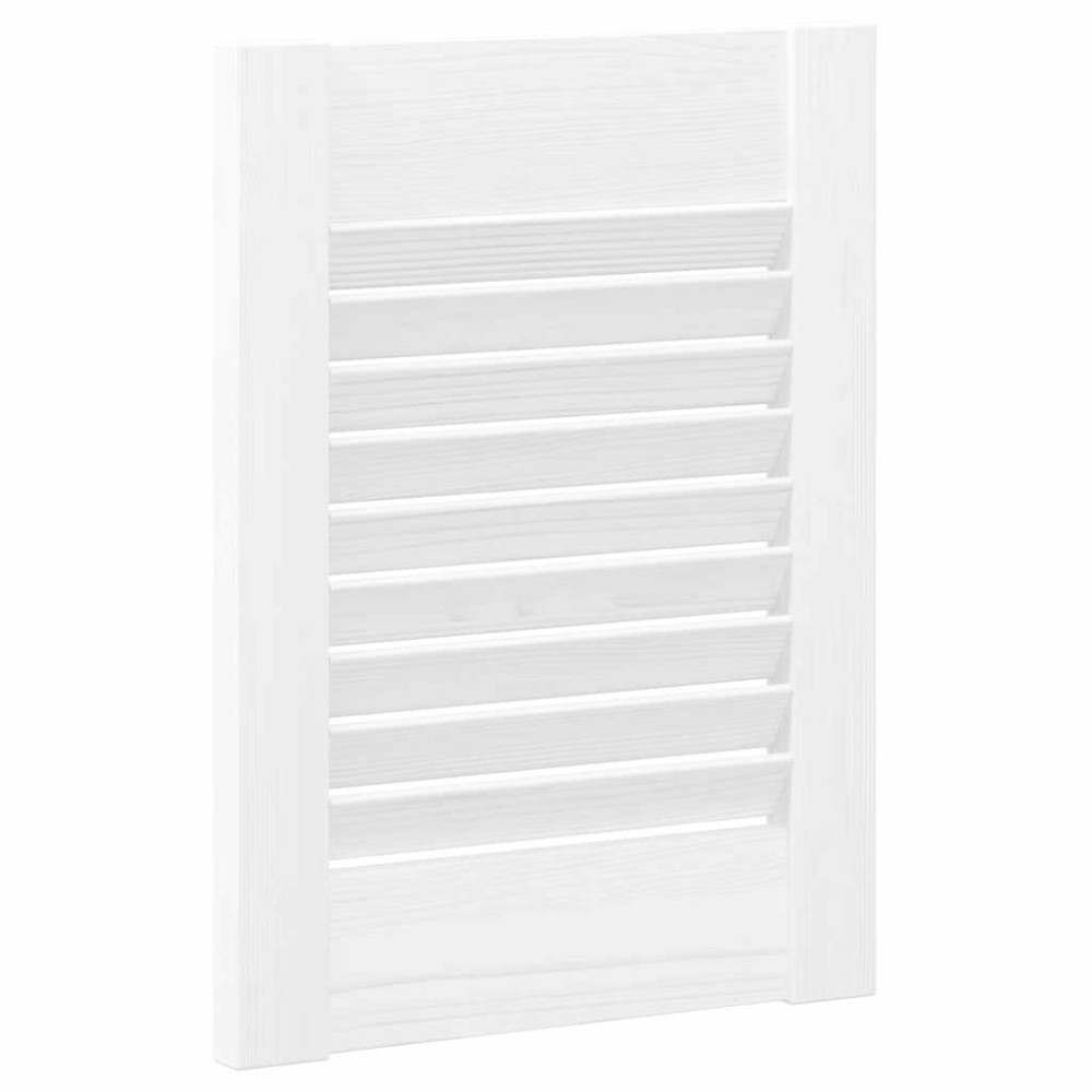 Produktbild för Skåpsdörrar lamelldesign 4 st vit 39,5x29,5 cm