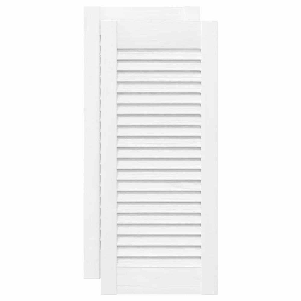 Produktbild för Skåpsdörrar lamelldesign 2 st vit 61,5x29,5 cm