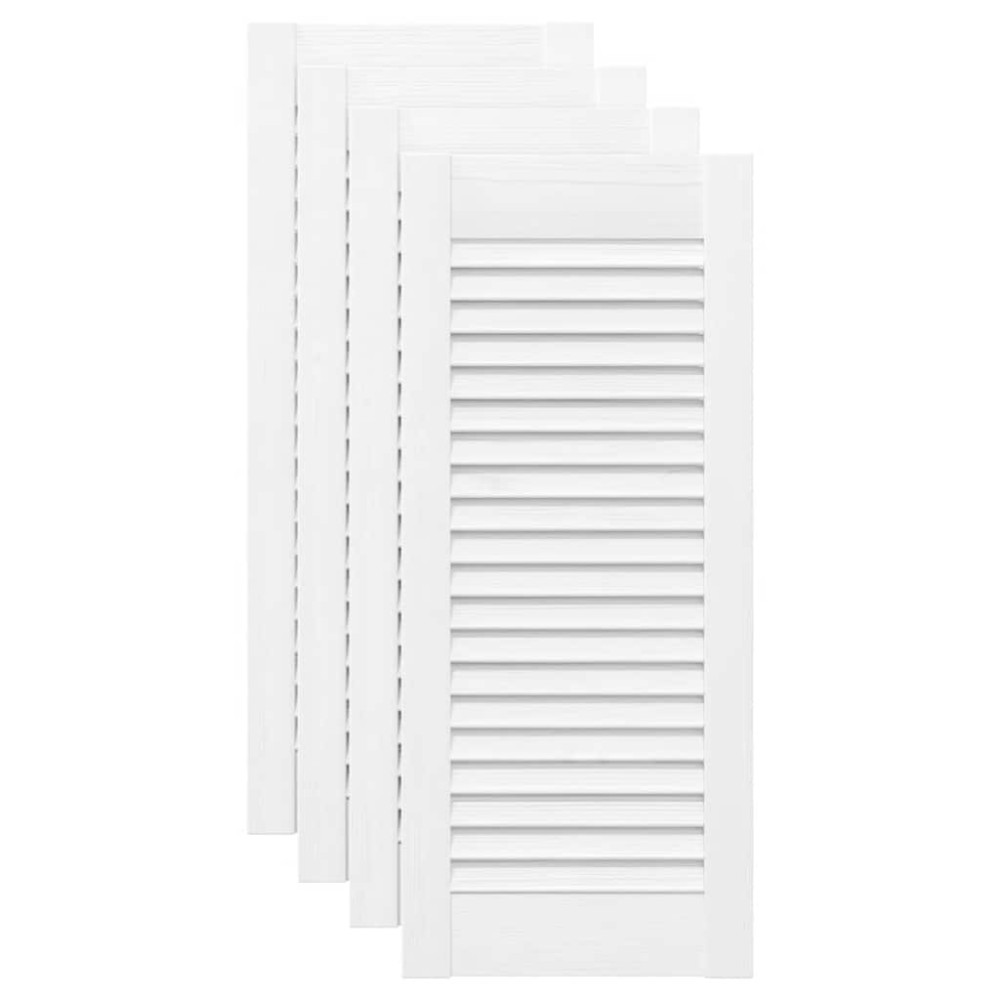 Produktbild för Skåpsdörrar lamelldesign 4 st vit 69x29,5 cm