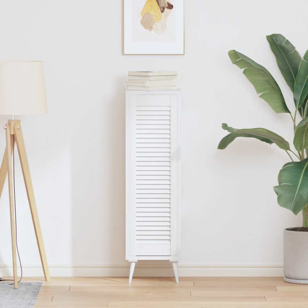 Produktbild för Skåpdörr lamelldesign vit 99x29,5 cm