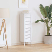 Produktbild för Skåpdörr lamelldesign vit 99x29,5 cm