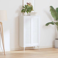 Produktbild för Skåpsdörrar lamelldesign 2 st vit 99x29,5 cm