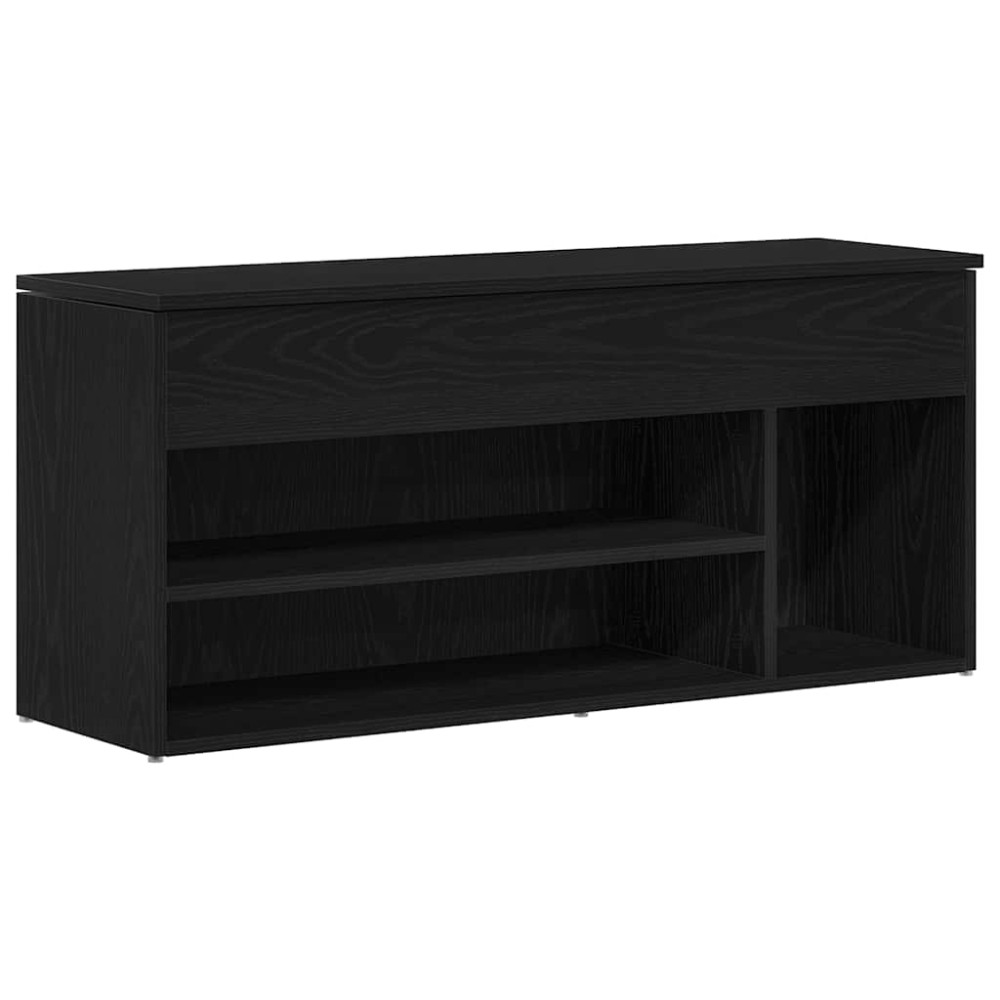 Produktbild för Skobänk svart ek 102x30,5x45 cm konstruerat trä