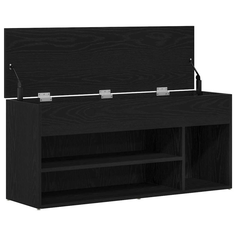 Produktbild för Skobänk svart ek 102x30,5x45 cm konstruerat trä