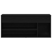 Produktbild för Skobänk svart ek 102x30,5x45 cm konstruerat trä