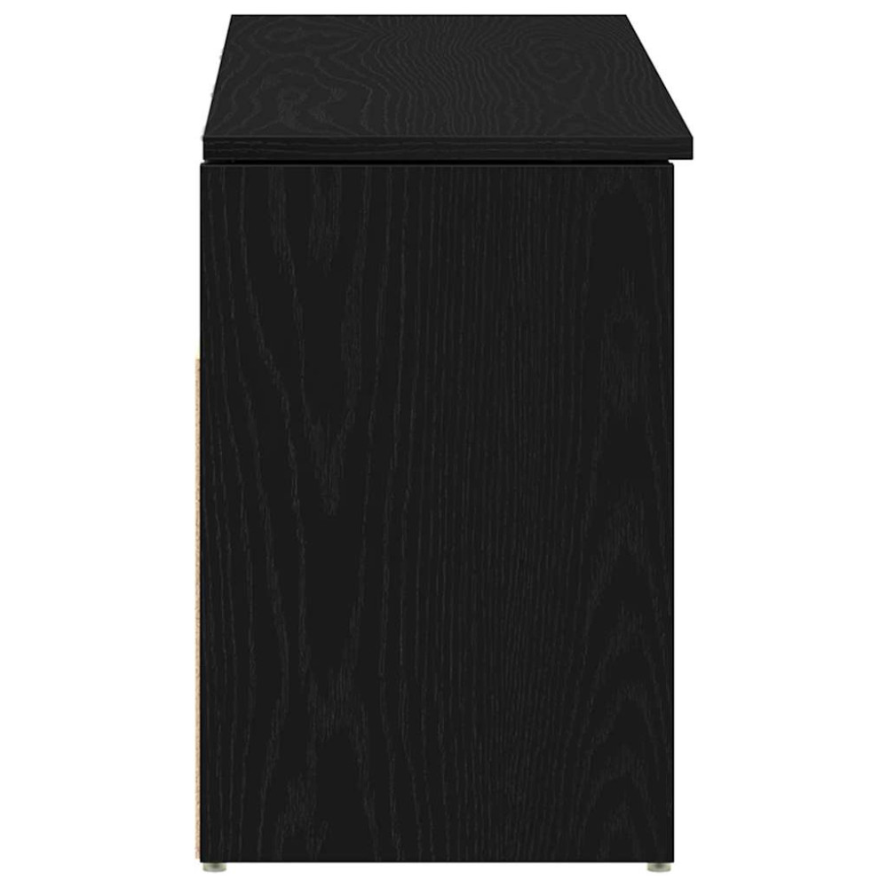 Produktbild för Skobänk svart ek 102x30,5x45 cm konstruerat trä