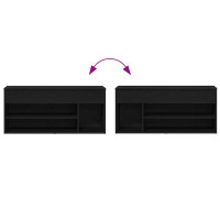 Produktbild för Skobänk svart ek 102x30,5x45 cm konstruerat trä