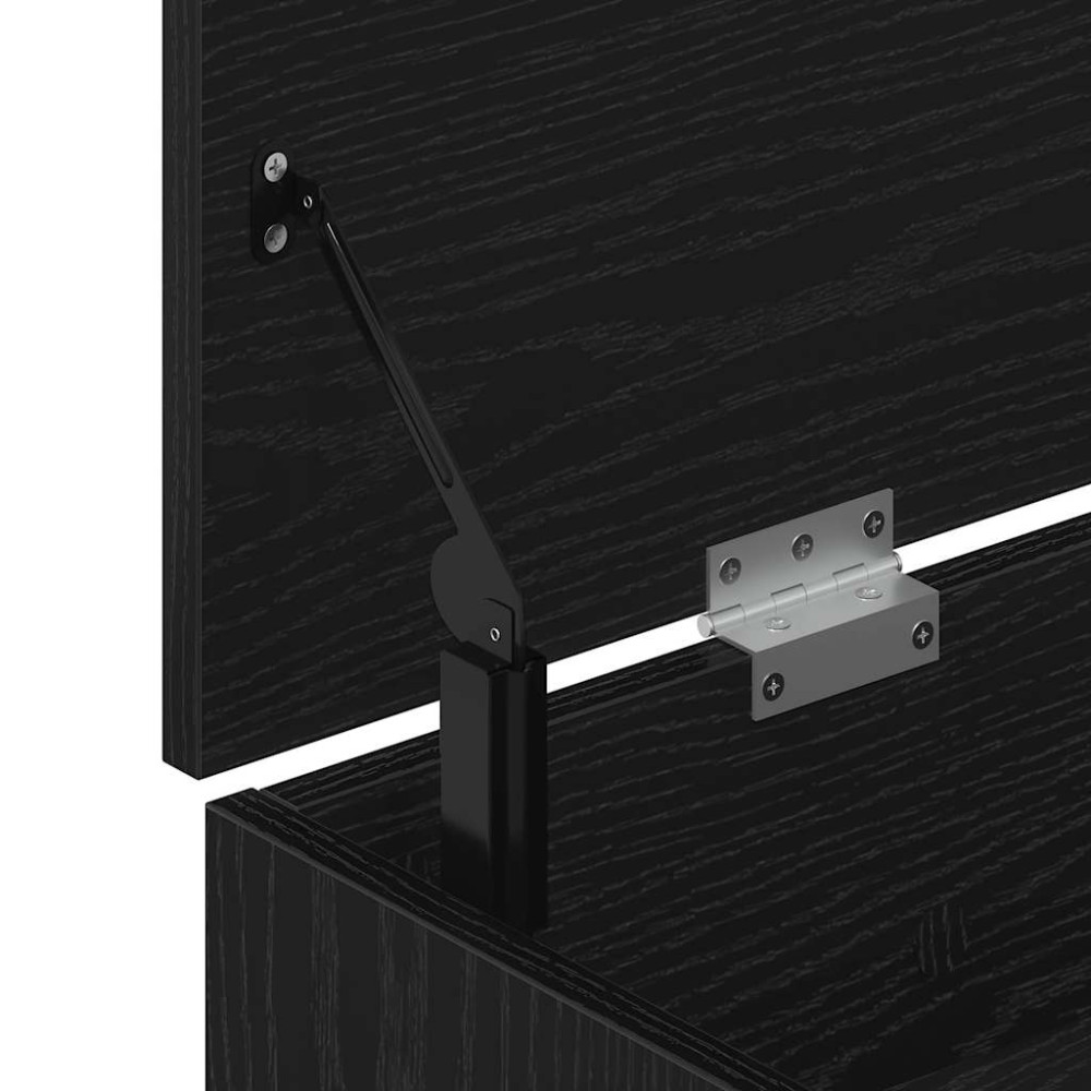Produktbild för Skobänk svart ek 102x30,5x45 cm konstruerat trä