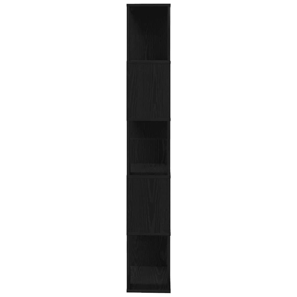 Produktbild för Bokskåp/rumsavdelare svart ek 45x24x159 cm konstruerat trä