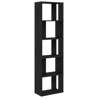 Produktbild för Bokskåp/rumsavdelare svart ek 45x24x159 cm konstruerat trä