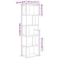 Produktbild för Bokskåp/rumsavdelare svart ek 45x24x159 cm konstruerat trä