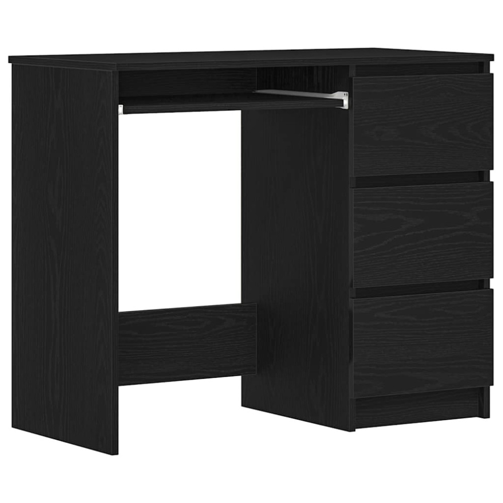 Produktbild för Skrivbord svart ek 90x45x76 cm konstruerat trä