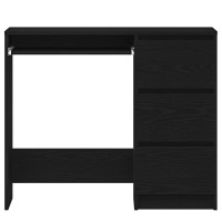 Produktbild för Skrivbord svart ek 90x45x76 cm konstruerat trä
