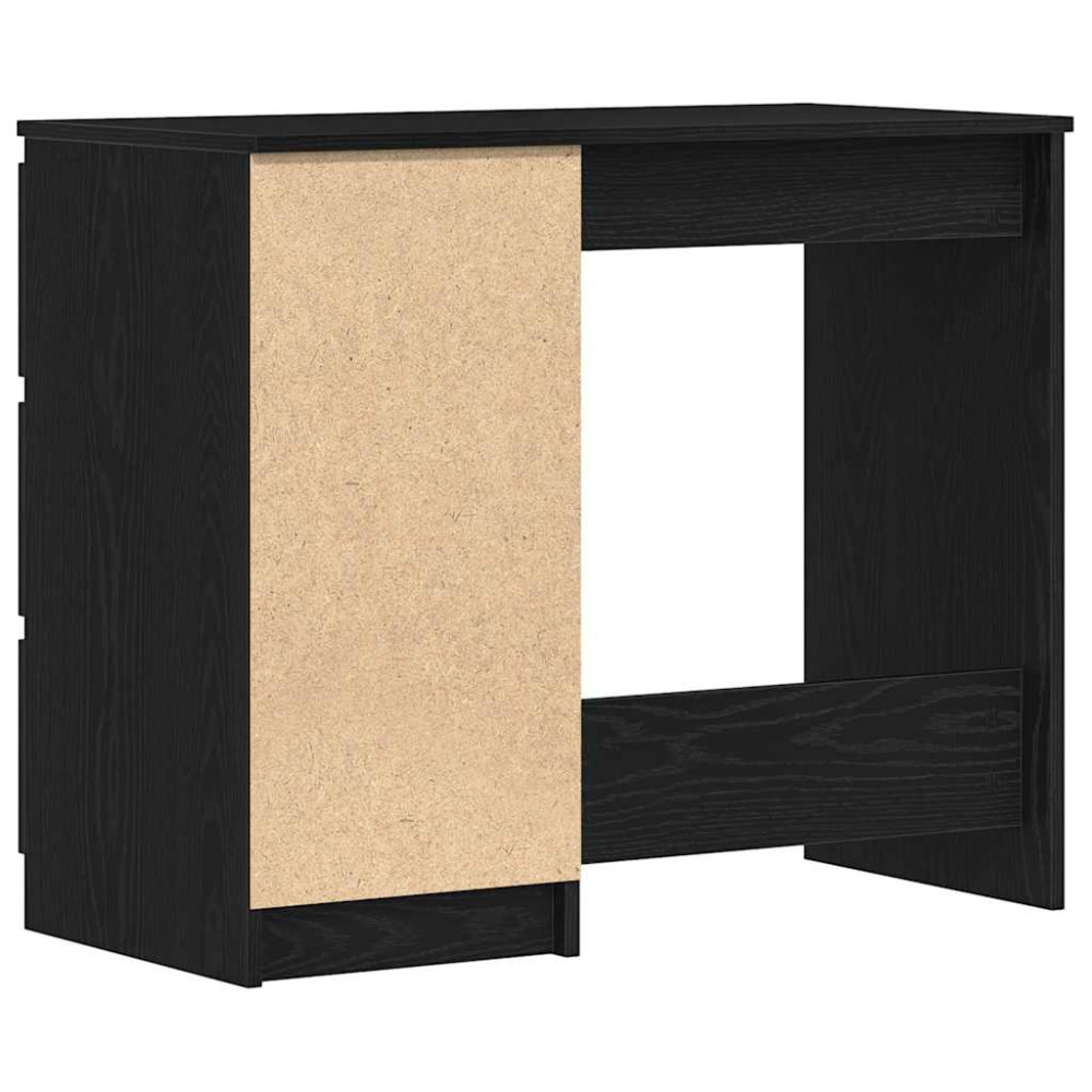 Produktbild för Skrivbord svart ek 90x45x76 cm konstruerat trä
