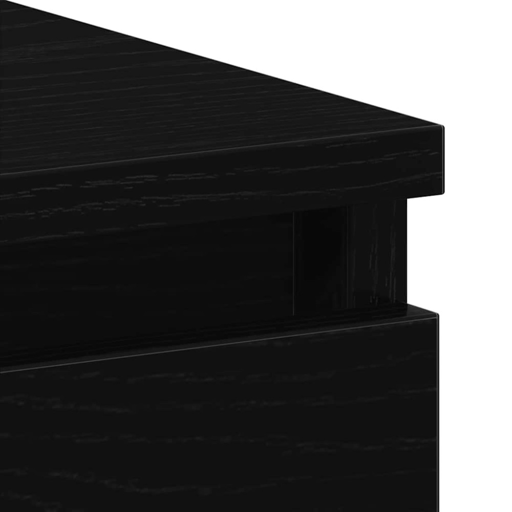 Produktbild för Skrivbord svart ek 90x45x76 cm konstruerat trä