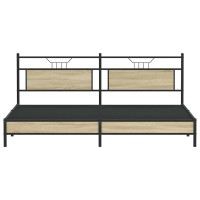 Produktbild för Sängram utan madrass metall sonoma-ek 193x201 cm