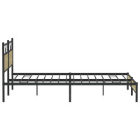 Produktbild för Sängram utan madrass metall sonoma-ek 193x201 cm