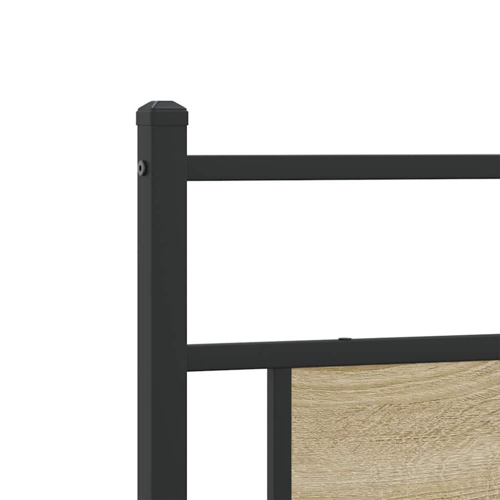 Produktbild för Sängram utan madrass metall sonoma-ek 193x201 cm