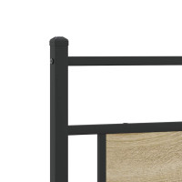 Produktbild för Sängram utan madrass metall sonoma-ek 193x201 cm