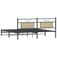 Produktbild för Sängram utan madrass metall sonoma-ek 183x213 cm