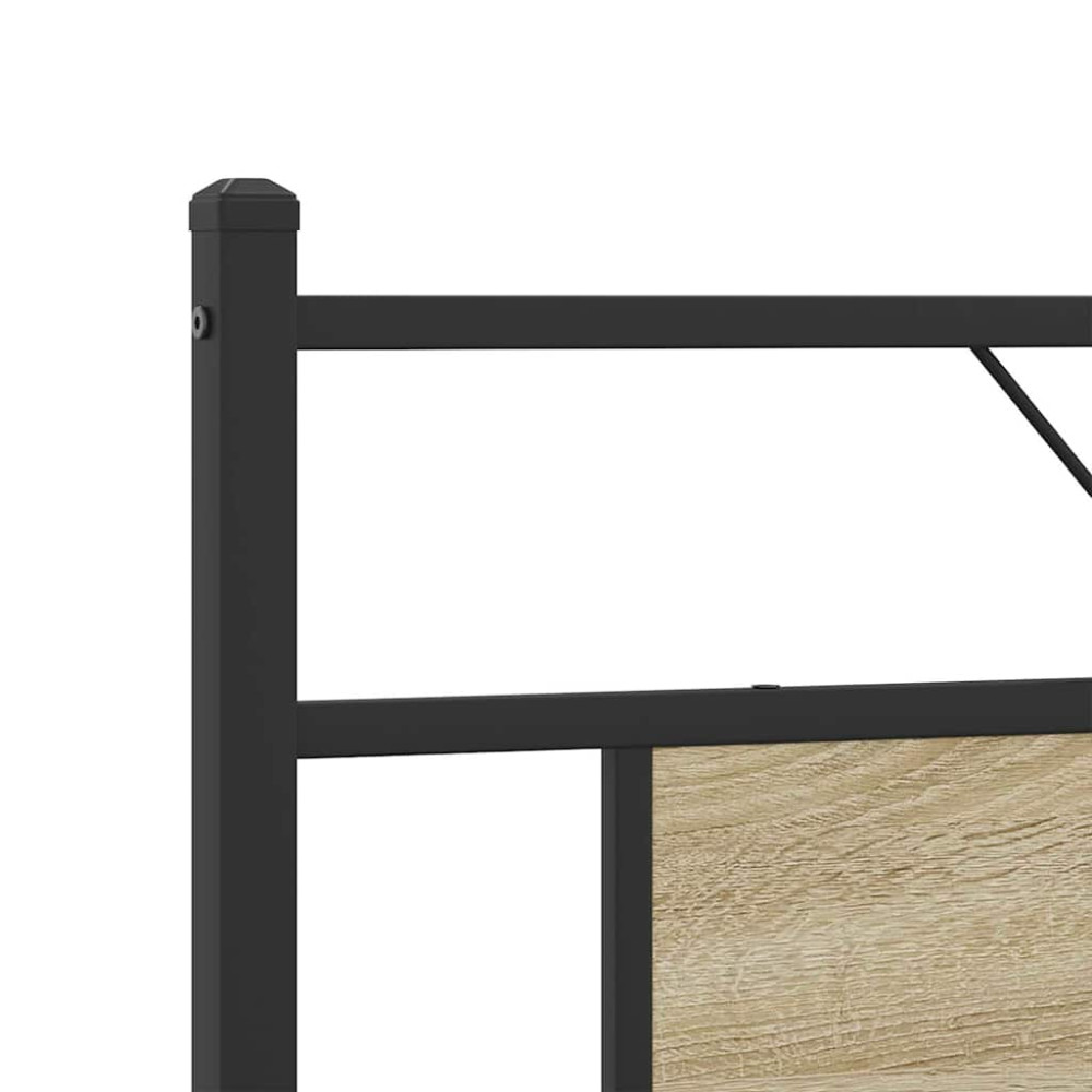 Produktbild för Sängram utan madrass metall sonoma-ek 183x213 cm